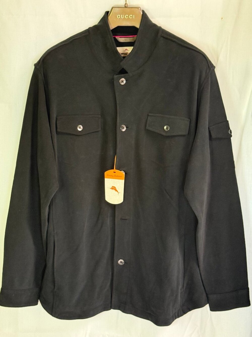 NWT Vintage Tommy Bahama Island Trader Shirt Jacket - Black - Size XL - Ret $168